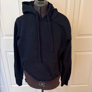 Classic Navy Hoodie with Embroidered Detail